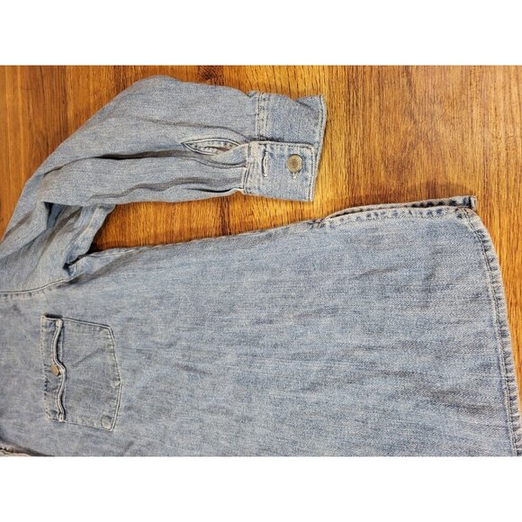 Vintage GAP Denim Shirt Mens XS Blue Button Down  Pocket 90s Workwear Western - Picture 2 of 5